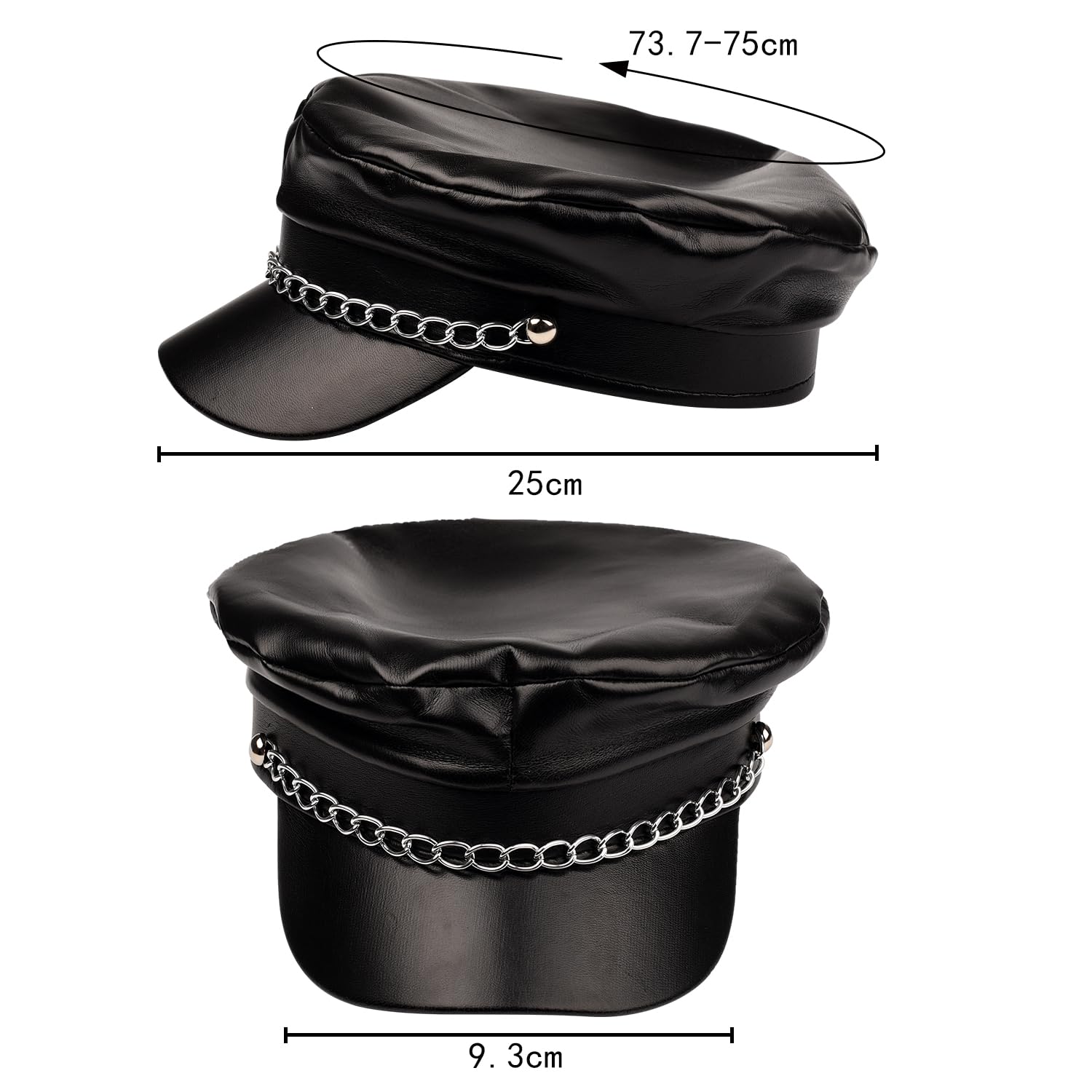 Bohue 3 Pieces Men 80s Biker Costume Accessories Black Biker Cap with Chain Sunglasses Punk Gloves Party Costume Dress-Up Accessories for Adult - Image 3