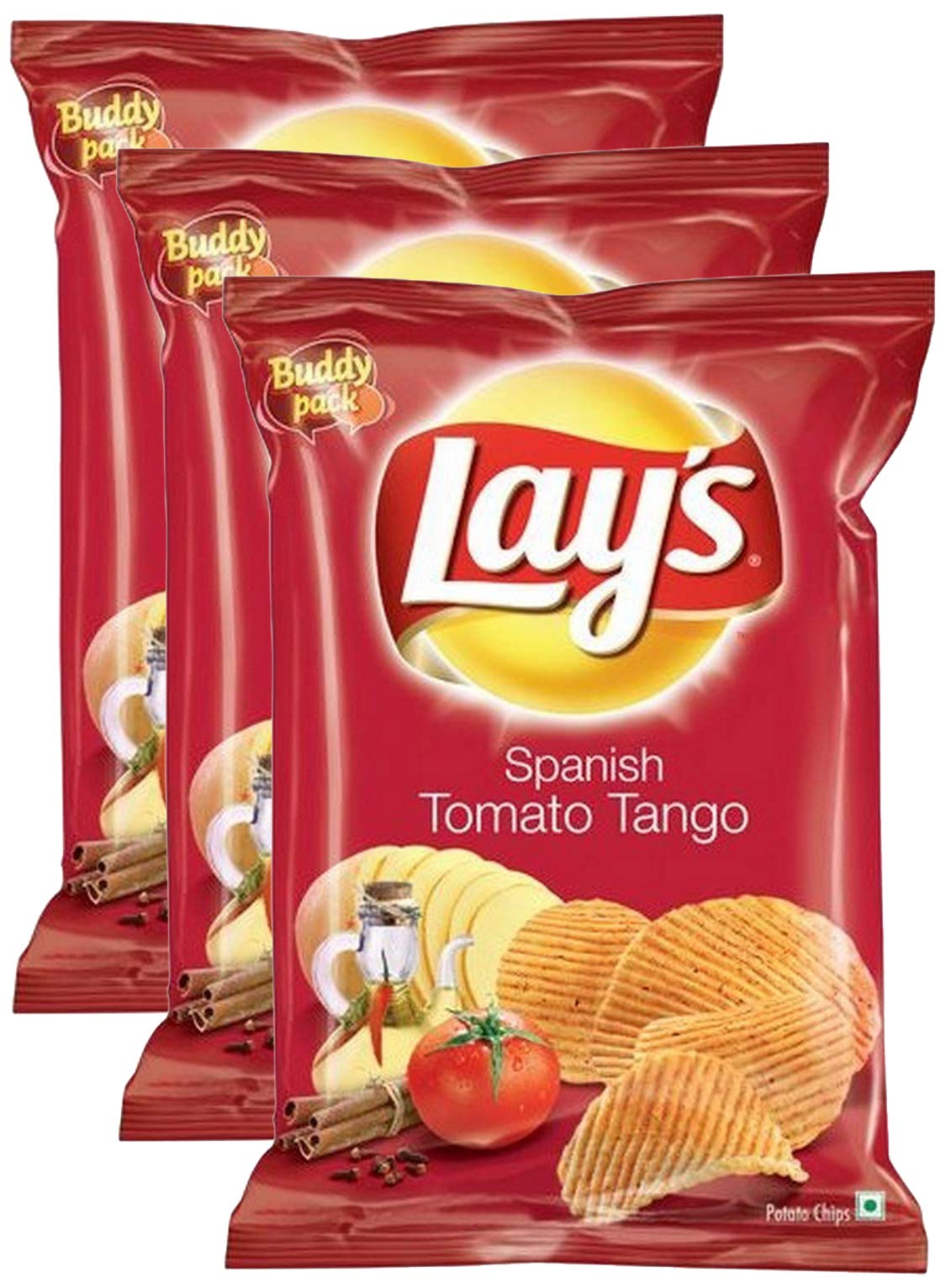 Lays Combo - Potato Chips - Spanish Tomato Tango, 95 Gram (Buy 2 Get 1, 3 Pieces) Promo Pack (B07G5PYGMV) Amazon Price History, Amazon Price Tracker