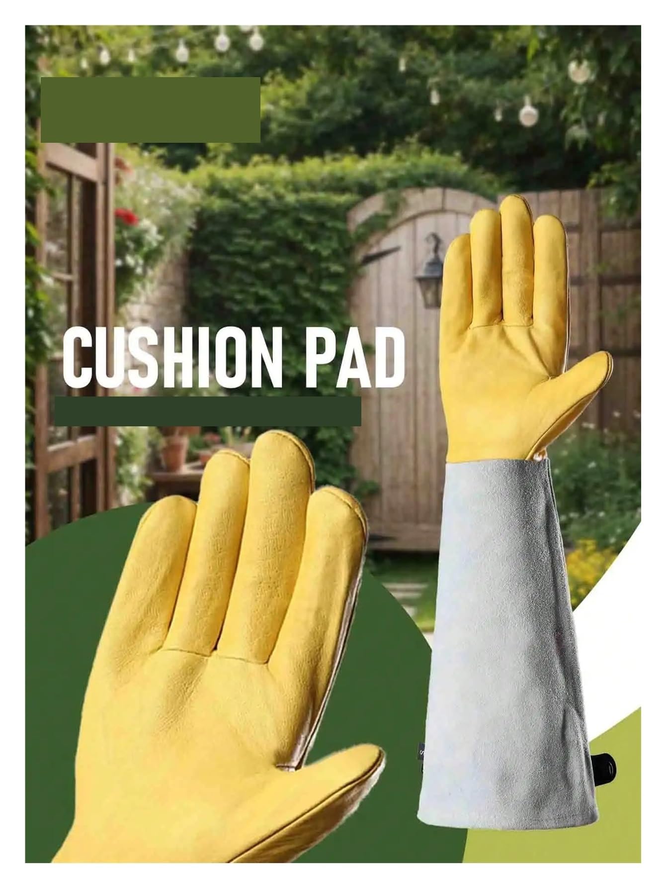 1 paire de gants jardin roses à manchette longue Pour le jardinage