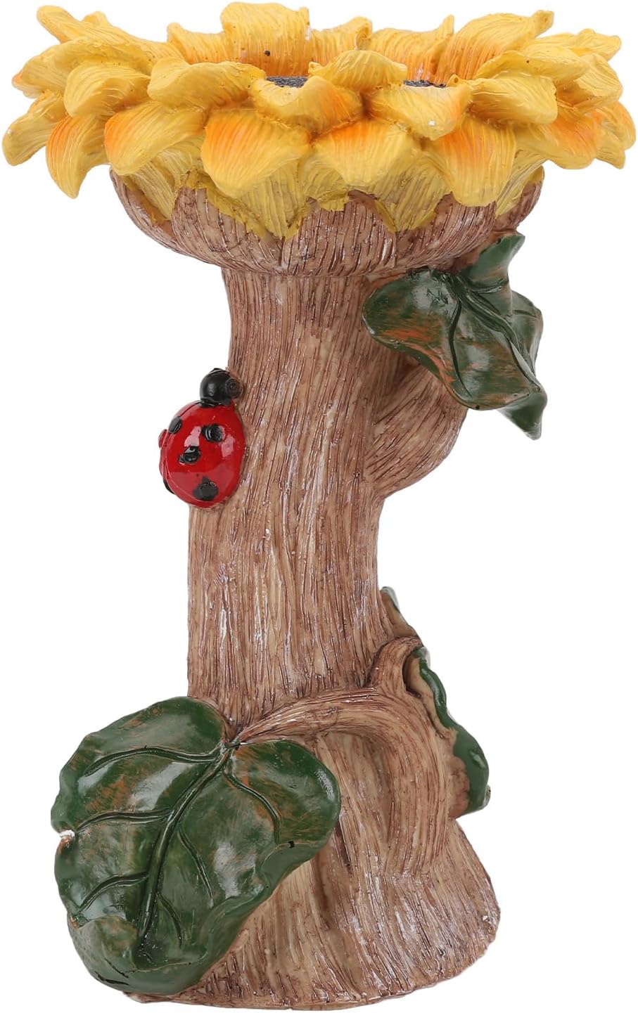 Sunflower Bird Bath, Resin Ample Capacity Beautiful Bird Bath Feeder Garden Gnome Statue Garden Sculpture Decoration for Yard Lawn Outdoor