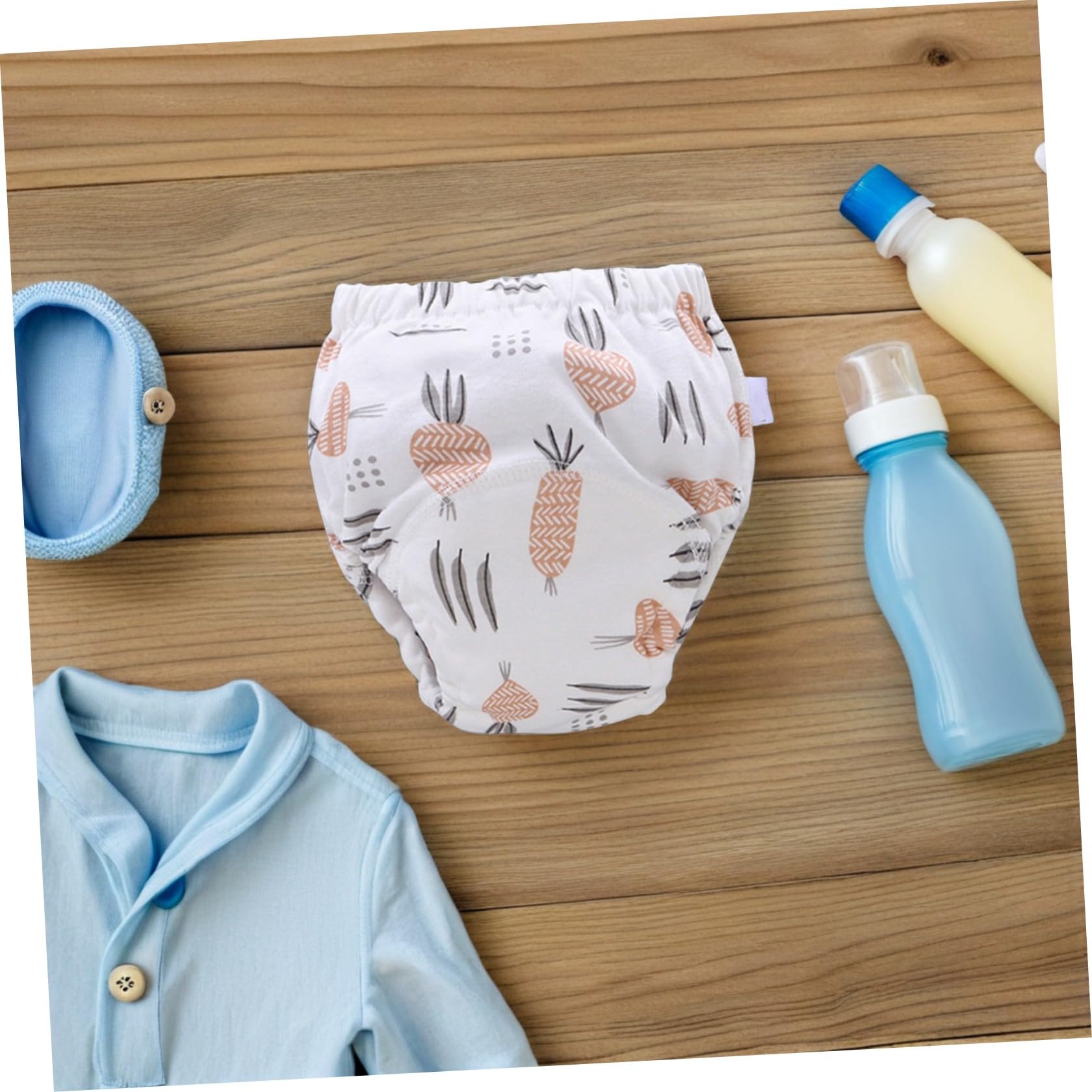 TOYANDONA Pantalones de Entrenamiento 4 Unidades Reutilizables para Bebés de Algodón Fáciles de Limpiar, Ajustables para Caminar y Viajar, M 6-12 Kg