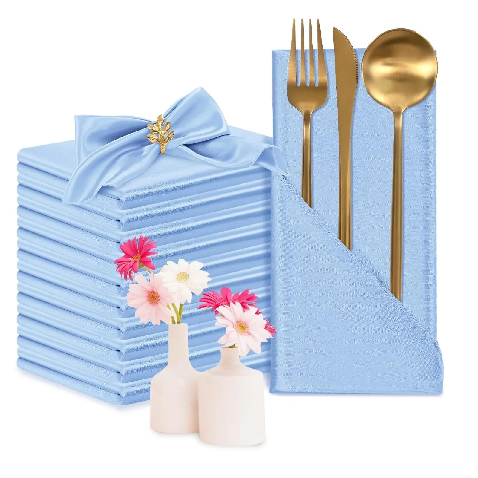 Table Napkins 60PCS 30X30CM Satin Napkins Soft Dinner Square For Party Christmas Wedding Decoration Retro Napkin(Color3)