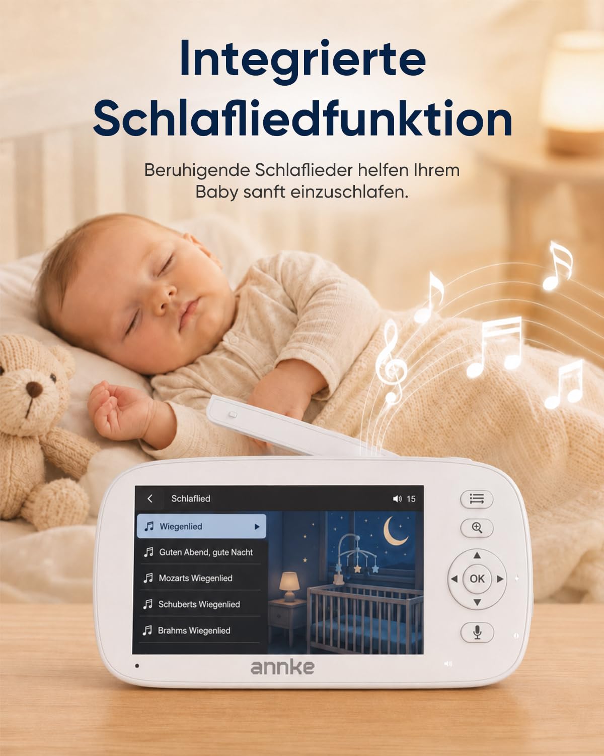 CV50 Babyphone mit Kamera ohne WLAN, App oder Cloud, 5 Zoll HD Display, 360° PTZ Kamera, 5000mAh Akku, 940nm Nachtsicht, Zwei-Wege-Audio, VOX Modus, Sichere FHSS Verbindung