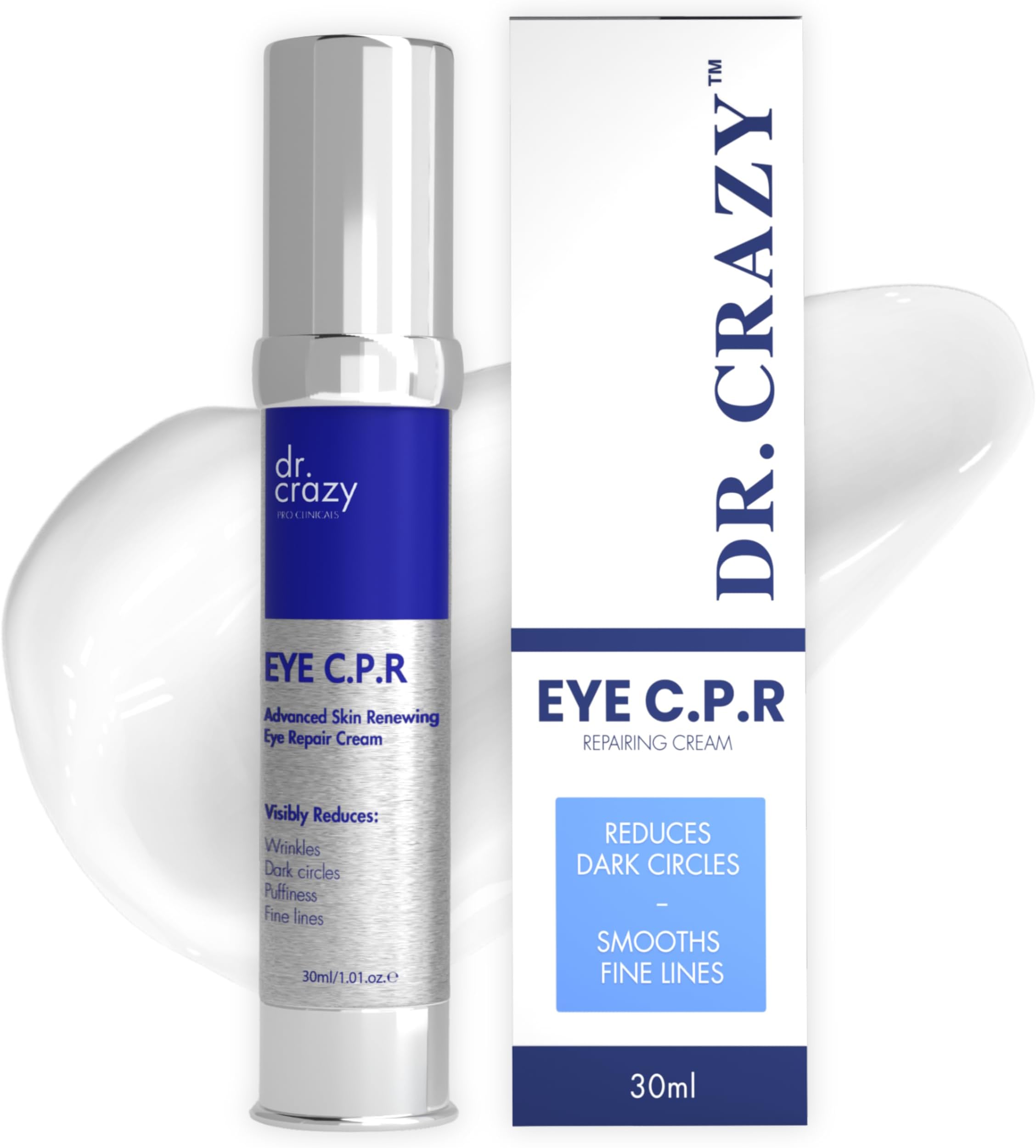 Dr. Crazy Eye C.P.R | Under Eye Cream for Dark Circles and Puffiness | Anti Aging Cream with Probiotics, Retinol, Caffeine and More| 30ml