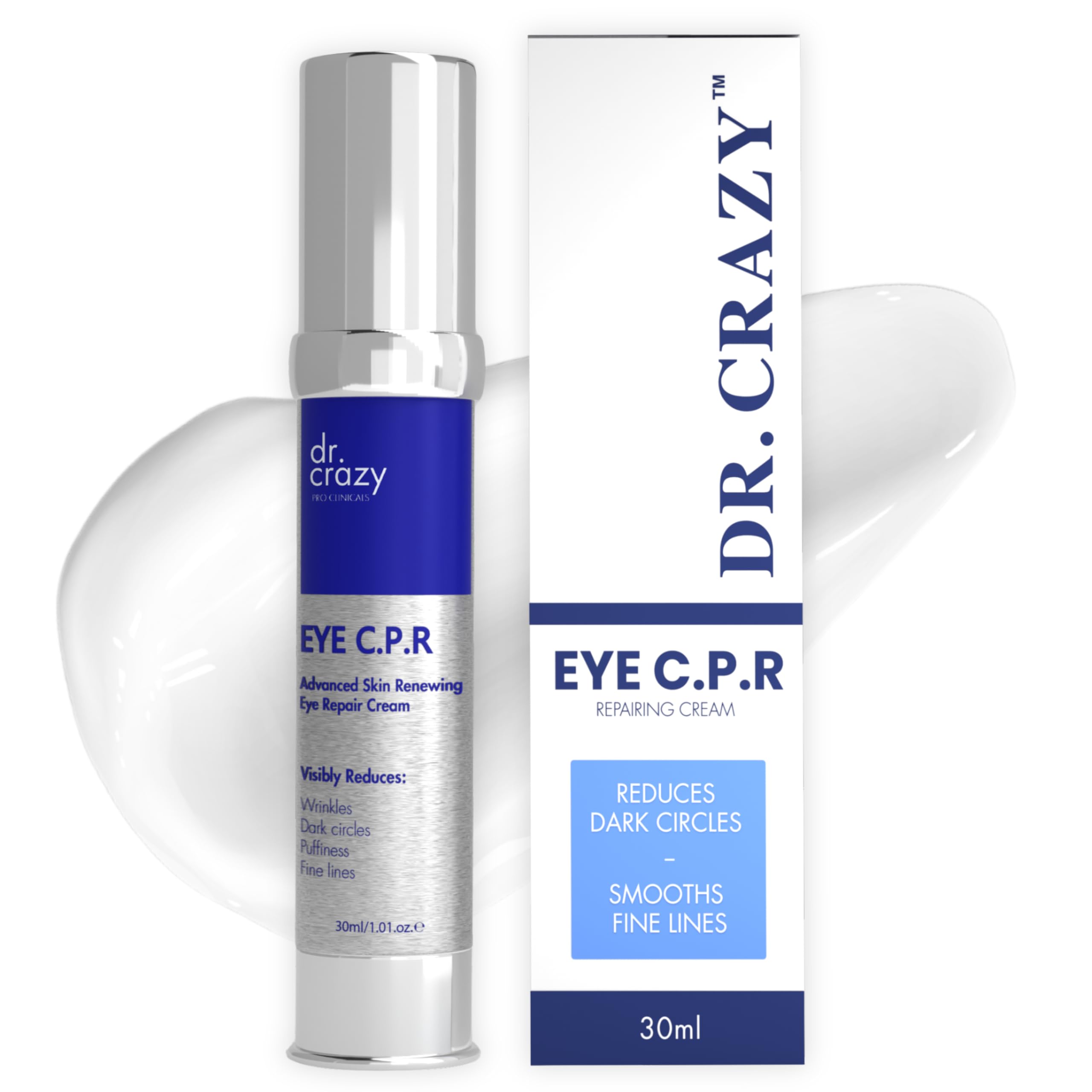 Dr. Crazy Eye C.P.R | Under Eye Cream for Dark Circles and Puffiness | Anti Aging Cream with Probiotics, Retinol, Caffeine and More| 30ml