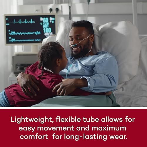 Miniatura 4 de Dealmed Cánula nasal estándar para adultos, recta con 7 pies (6.9ft), verde suave, tubo nasal de cánula para oxígeno, altamente visible, resistente