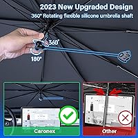 Vista 4 de Parasol para parabrisas de automóvil para Tesla modelo 3/Y, material de aislamiento a nanoescala mejorado 2023: protege el automóvil de los daños