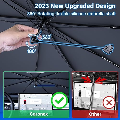 Miniatura 4 de Parasol para parabrisas de automóvil para Tesla modelo 3Y, material de aislamiento a nanoescala mejorado 2023 protege el automóvil de los daños de
