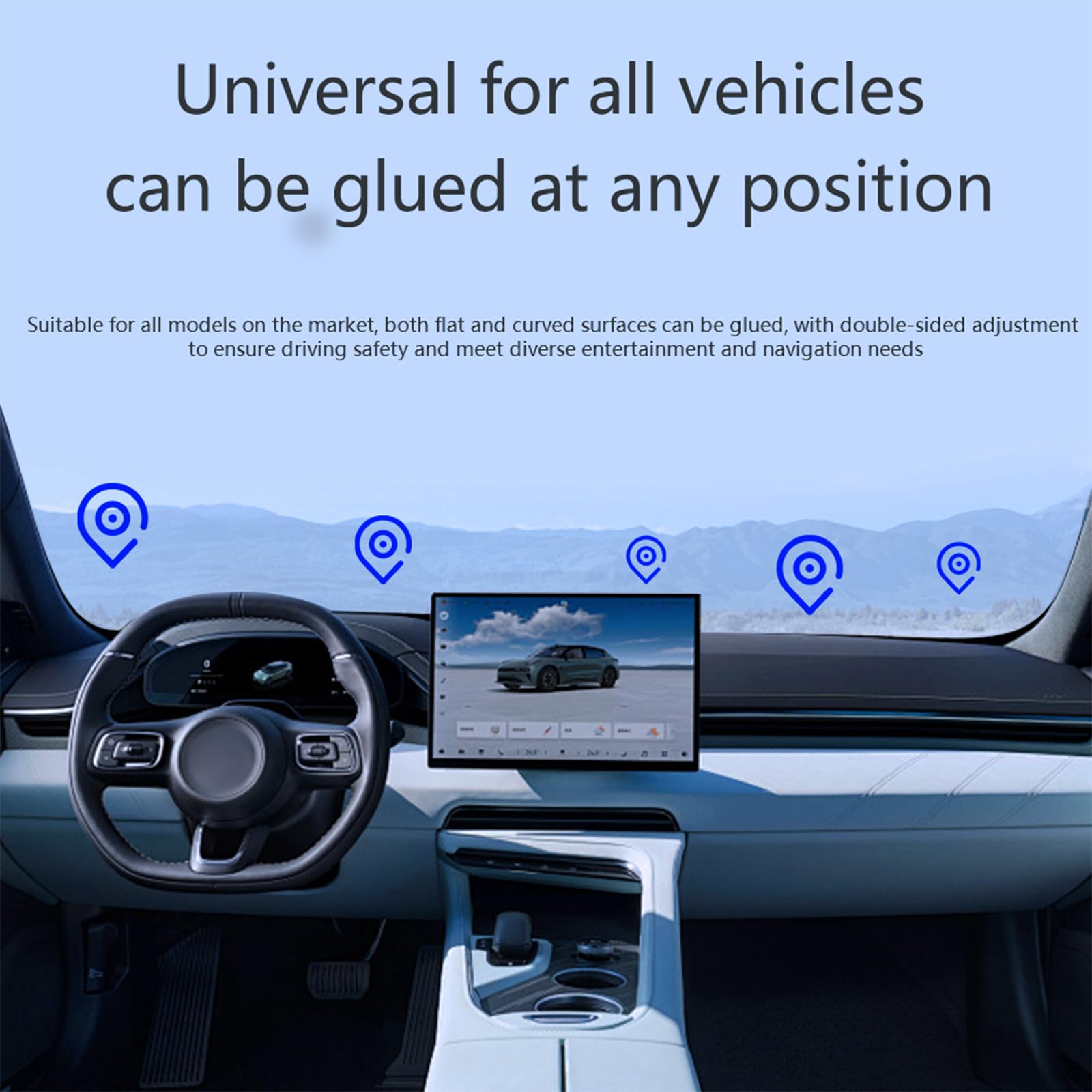 Soporte para teléfono para vehículo, succión vacío con Accesorio de vacío, rotación de 360 ​​Grados para Experiencia de conducción Segura, Soporte para teléfono de Viaje