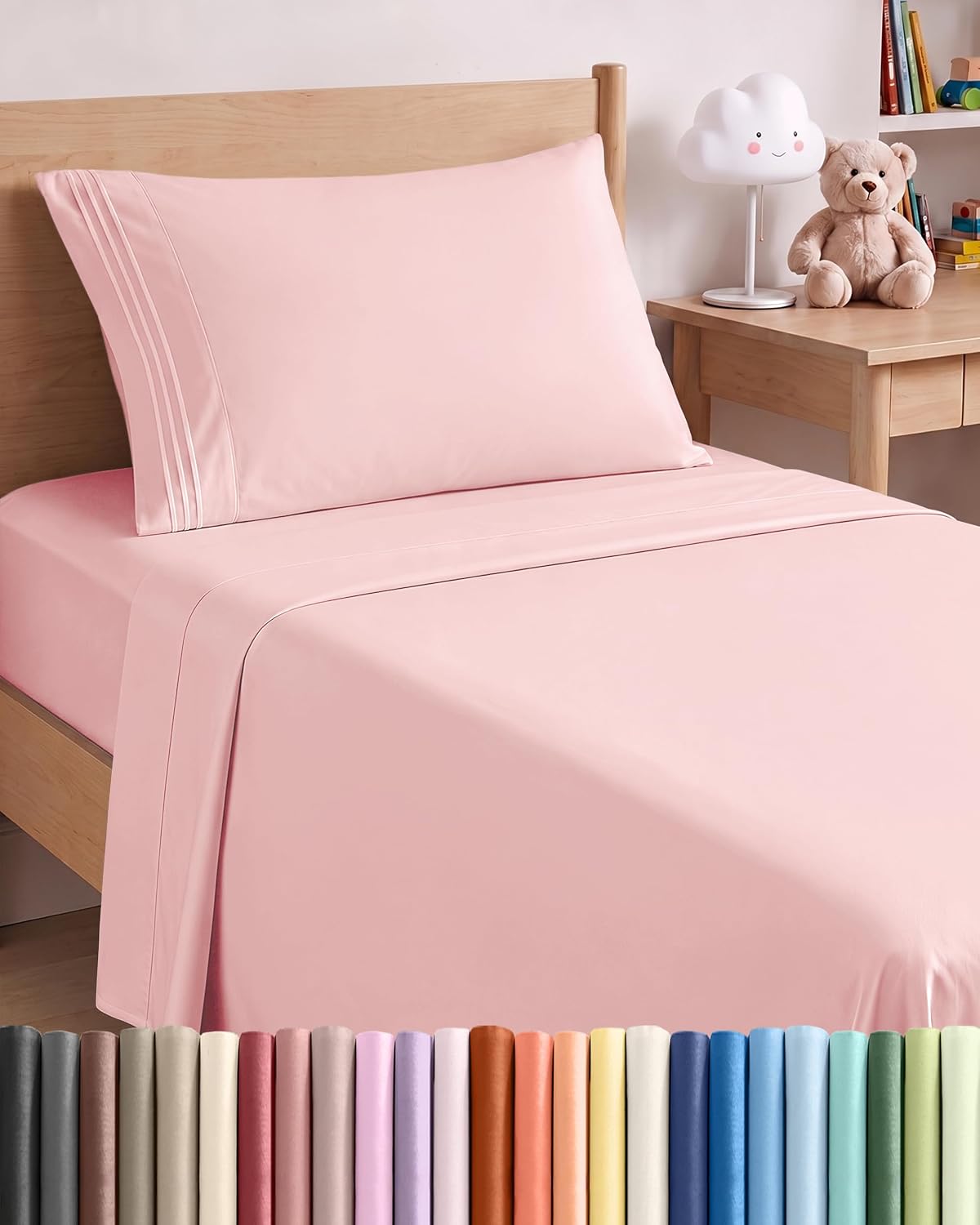 Honest review of Twin XL Size 3 Piece Sheet Set - Breathable & Cooling Sheets - Baby Pink