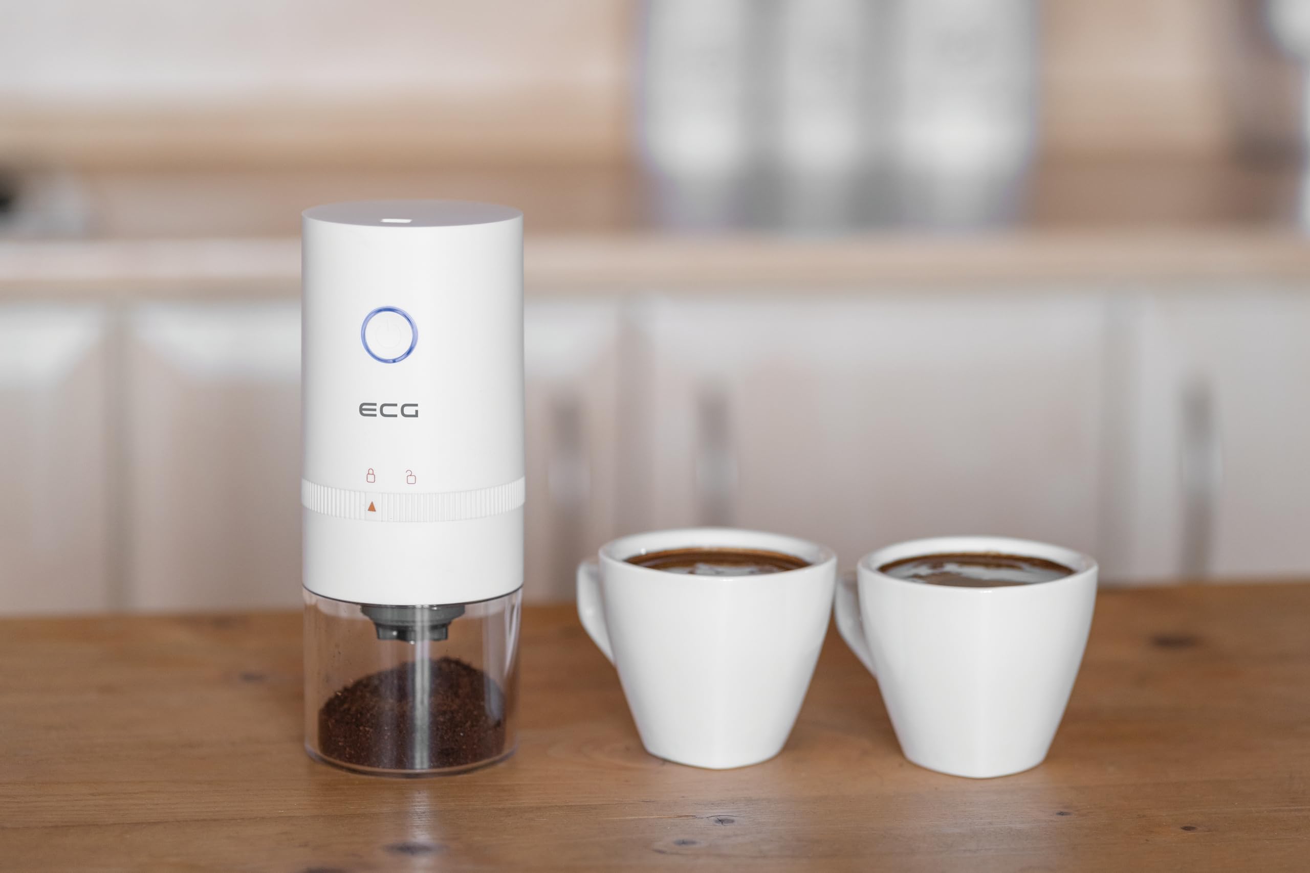 ECG KM 150 Minimo White, Kaffeemühle, USB-C, Weiss