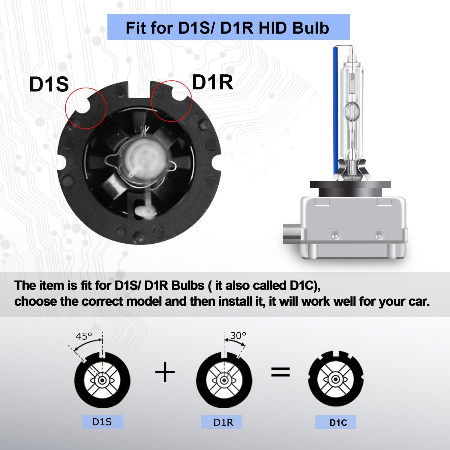 RCP - D1S8 - (A Pair) D1S/ D1R 8000K Xenon HID Replacement Bulb Ice Blue Metal Stents Base Car Lamps Head Lights 35W