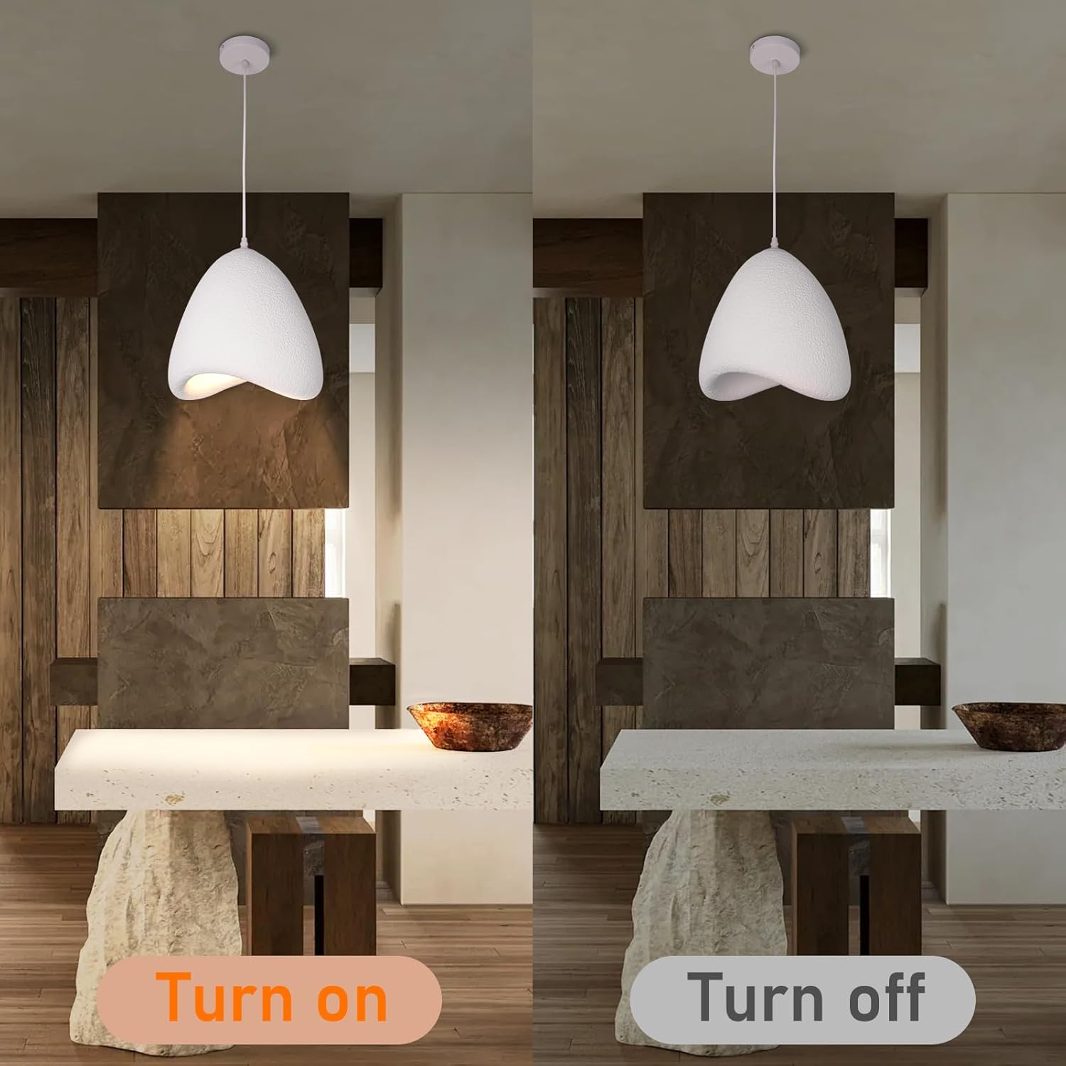 Japanese Pendant Lights Kitchen Island Lighting 15.8'' Dining Room Light Fixtures Over Table Modern Pendant Light Wabi-sabi Hanging Lamp for Hallway Restaurant Bedroom