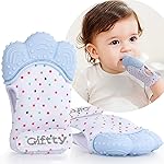 Giftty Baby Teething Mitten Chew Mitt Teether Glove Toy Self Soothing Teether, Teething Pain Relief Soothing Toy, Prevent Scratches Glove, for 3-12 Months Baby