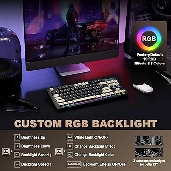 Amazon | YUNZII YZ87 ガスケット搭載 メカニカルキーボード TKL