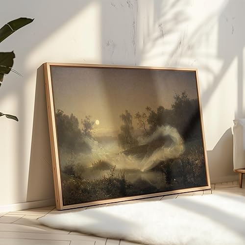 Miniatura 4 de Poster Master Póster vintage de bosque a la luz de la luna, impresión retro de hadas bailarinas, arte de paisaje romántico, regalo elegante para