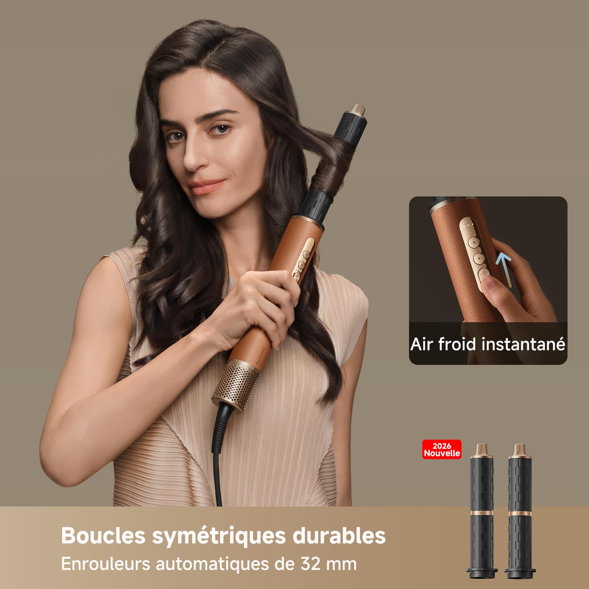 DREAME AirStyle Pro 7 en 1 Appareil de coiffure multifonction séchage rapide 2 cylindres de bouclage brosse lissante réduction des frisottis