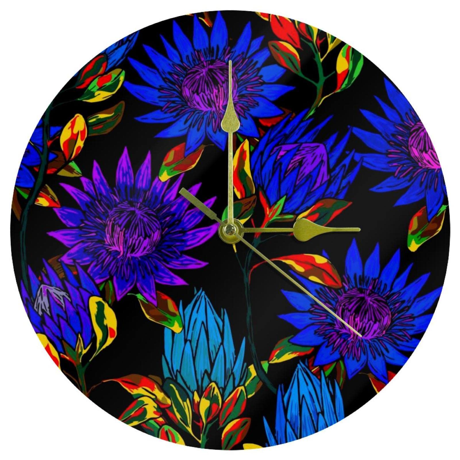 Horloge murale ronde a piles silencieuse fleur en acrylique