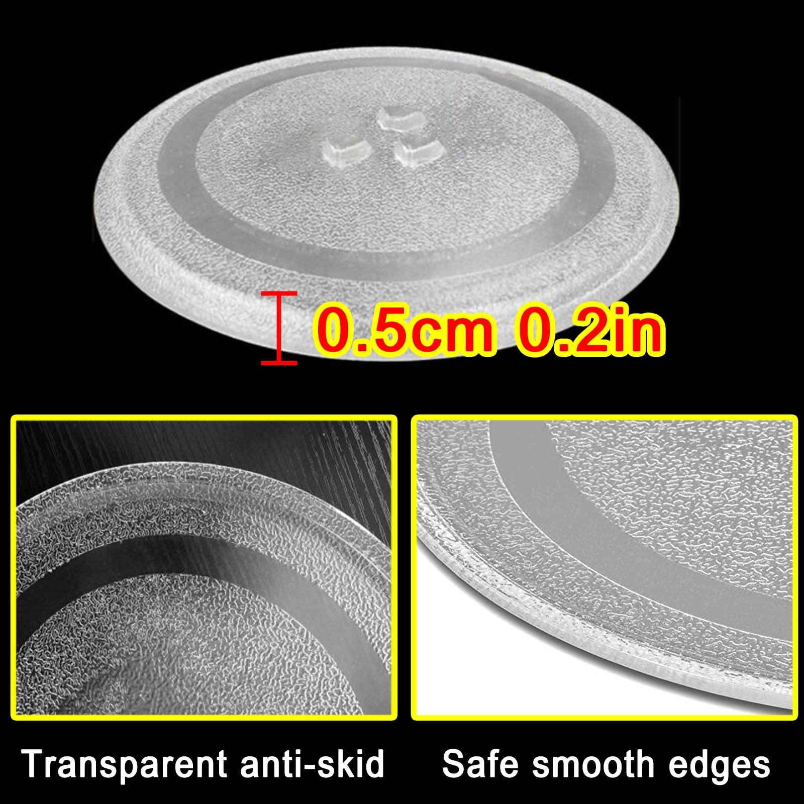 Universall Drehteller Für Mikrowelle, Hitzebeständig, Rund Glasdrehteller Für Mikrowellen, 24.5cm 25.5cm 27cm 31.5cm Ersatz Mikrowellenteller Mit Ring Drehteller Halter, Stabil, Antis-Rutsch ( Color :