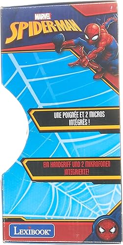 Vista 11 de Lexibook Marvel Spider-Man Peter Parker - Reproductor de CD para niños con 2 micrófonos de juguete, conector para auriculares, con baterías, azul
