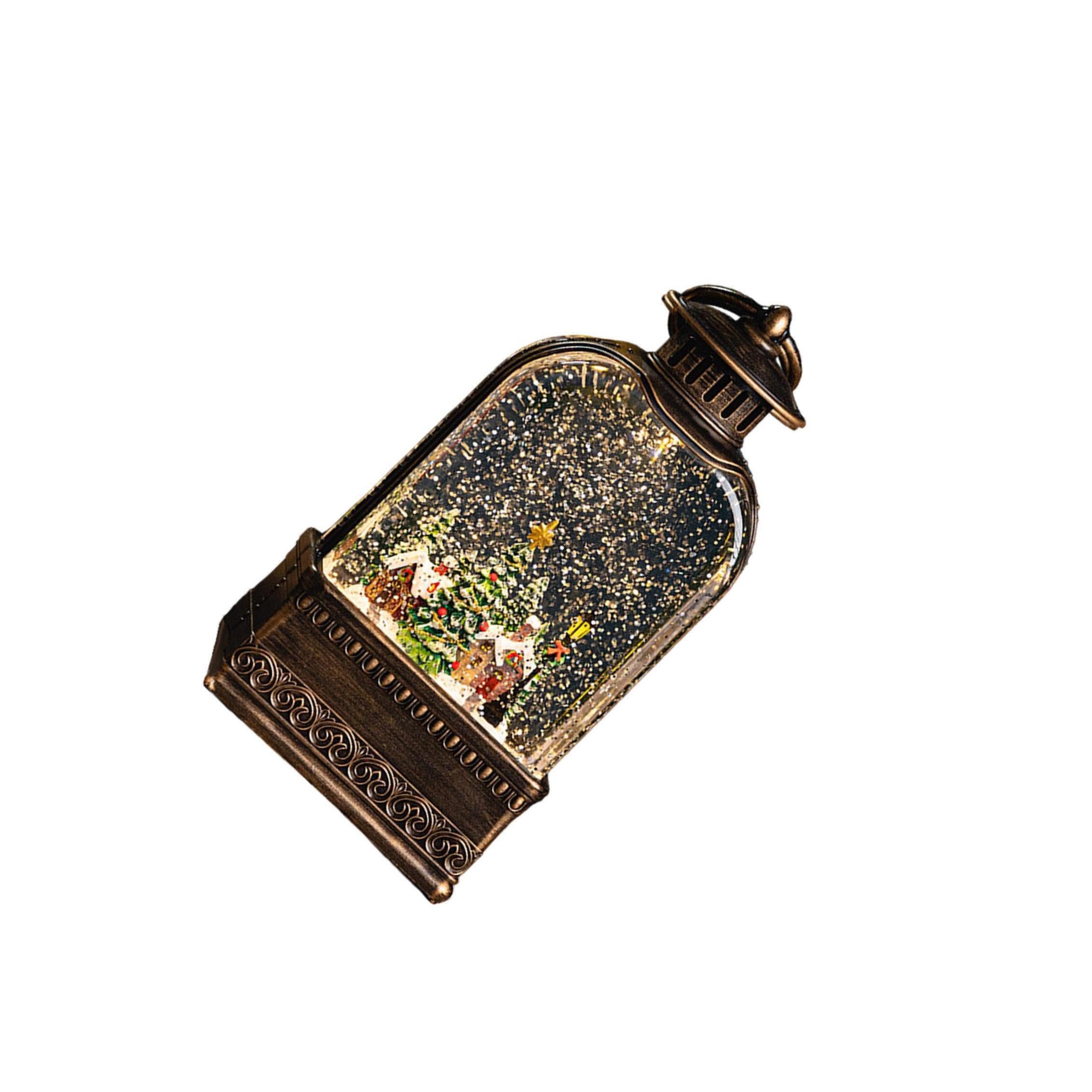 Lixsazse Snow House Warm Holiday Atmosphere With Christmas Snow Globe Lantern Led Light Night Light Ornament Christmas Lantern Flicker Snowflake Is Beautiful Way To Add, 13.5X8x27.5cm