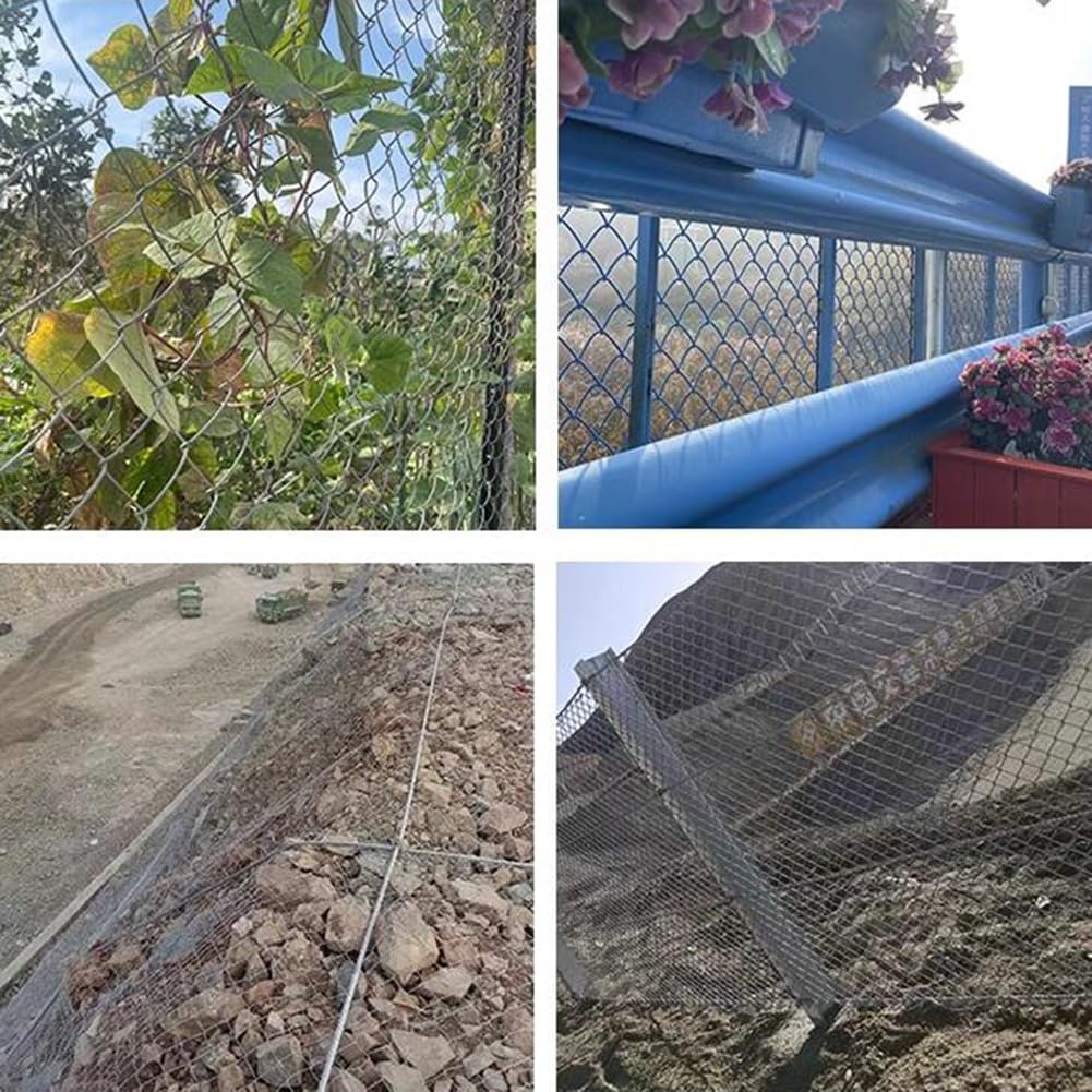 Malla de acero galvanizado duradera flexible para uso en exteriores, protección contra caídas y seguridad a gran altitud, perfecta para jardines y obras de construcción