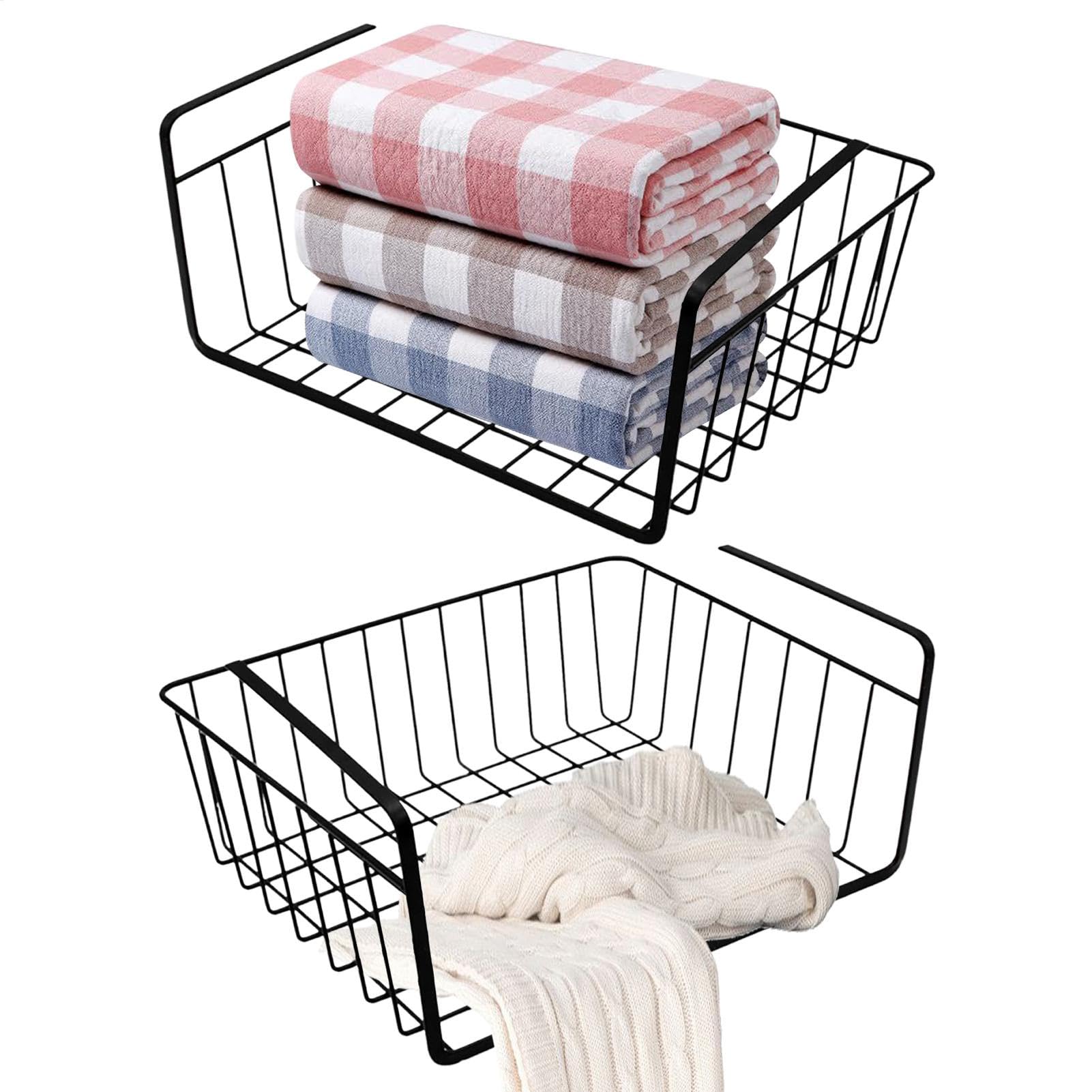 Sous le panier de rangement - Sous l'étagère de cabinet, panier d'organisation d'armoire de cuisine | Organisateur sous étagère de placard pour pantry, comptoir, buanderie