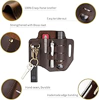 Vista 3 de VIPERADE PJ13 Funda multiherramienta de cuero, organizador de cinturón EDC para multiherramientas, linterna, bolígrafo, funda para cinturón