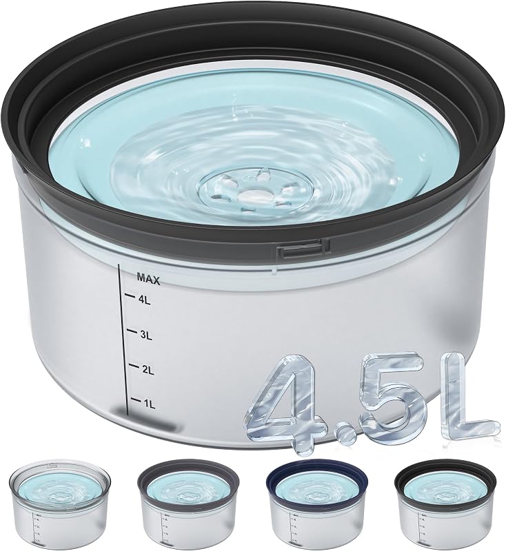 Tigela de Água para Cães com Disco Flutuante Antirrespingos Decflow 4,54 L, 219-Black