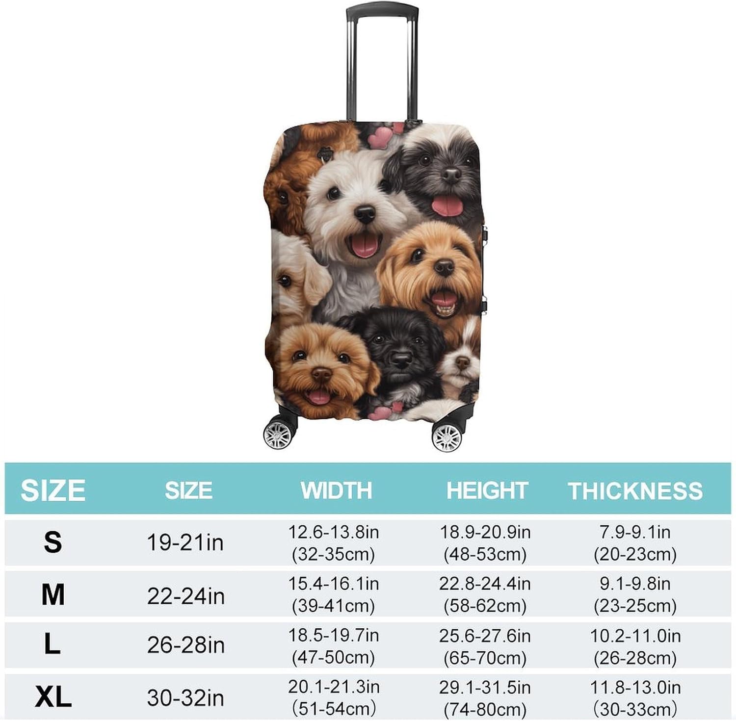 Cute Dog Puppy Suitcase Covers for Luggage Carry On Cover Travel Accessories Fit 19-32 Inch image 2