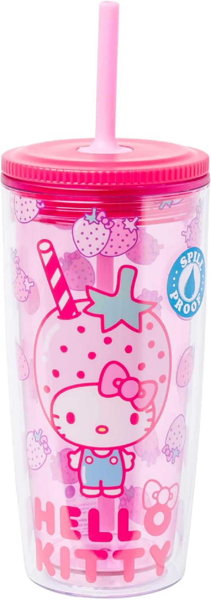 Amazon.com | Silver Buffalo Sanrio Hello Kitty Strawberry, Tumbler