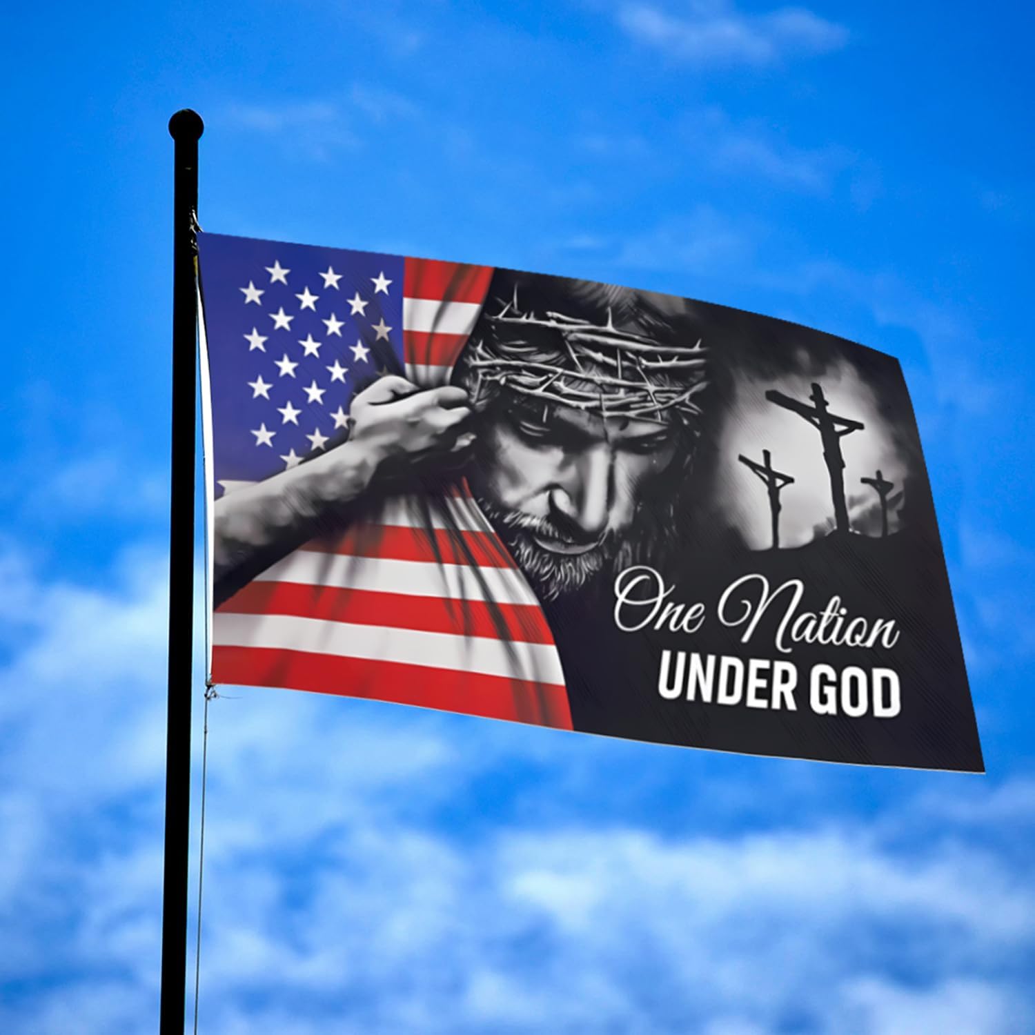 God Bless Amercia Flags 3x5 Outdoor Christian Faith Over