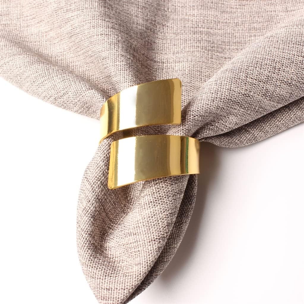 12pcs Gold Plated Silver Napkin Buckles Blade Rings Figure 6 Glossy