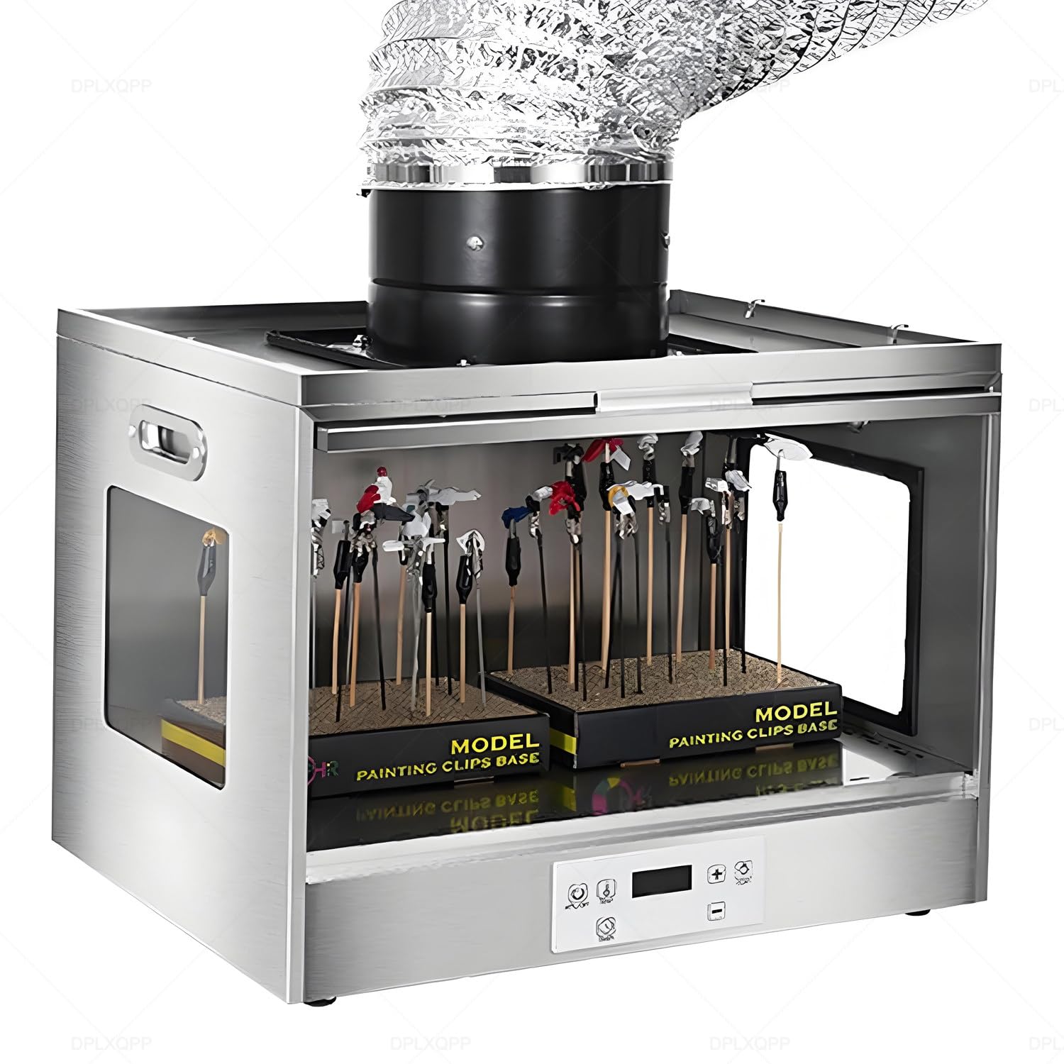 Cabine De Peinture avec Séchoir Intégré, Machine De Peinture Et Séchage pour Modélisme,Matériau Acier Inoxydable Facile à Nettoyer,Plage De Température 25-50°c,éclairage Haute Luminosité 20w