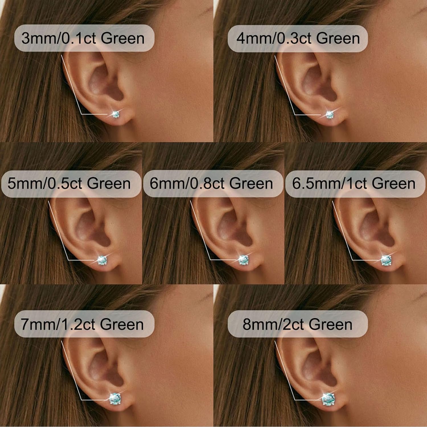 Moissanite Screw Back Earrings Studs - 0.2CT-4CT Moissanite Earrings for Women 925 Sterling Silver Piercing Real Colorful Moissan Hypoallergenic Jewelry Ear Stud Gifts - Image 4