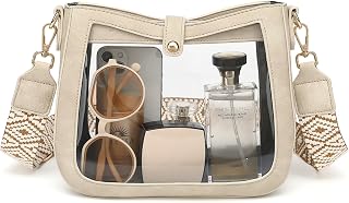 LOXOMU Clear Crossbody Bags Stadium Approved, Clear Purses with Guitar Strap Clear bag for Stadium Events, Concerts