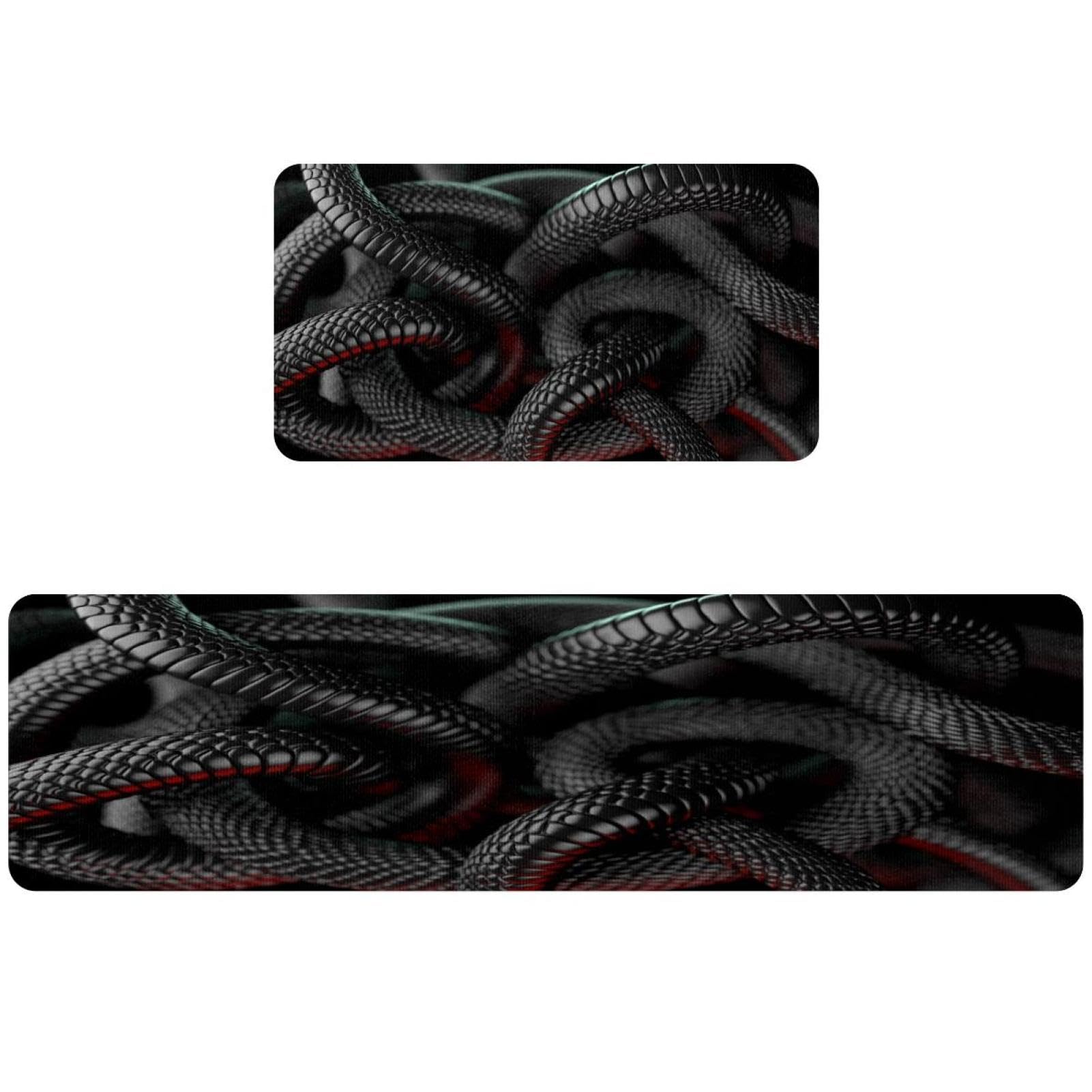 Alfombrillas de cocina antideslizantes con acabado elegante piel de serpiente