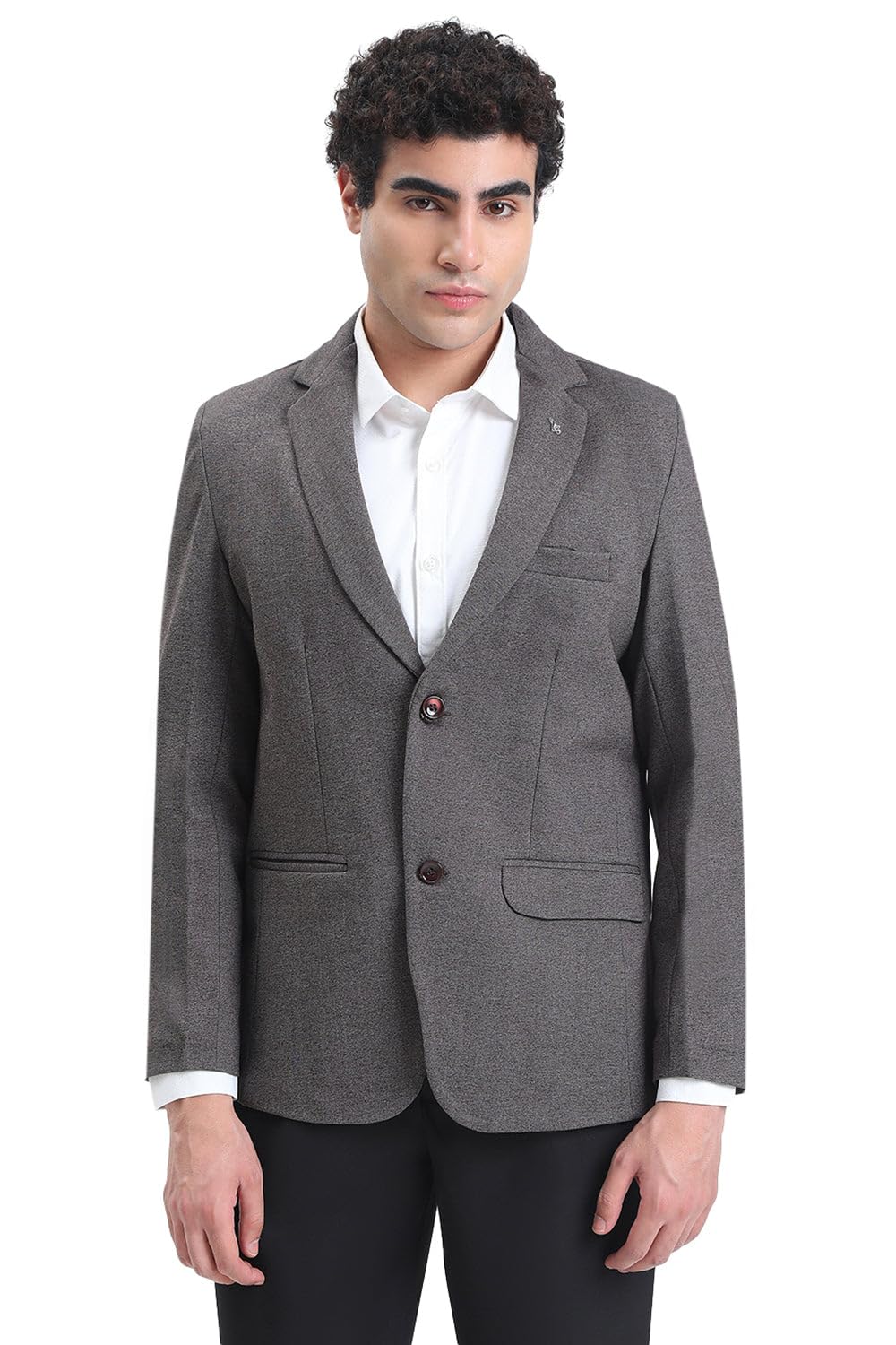 showoffff Men's Grey Single-Breasted Slim Fit Blazer-EX-3020_Grey-picture-19