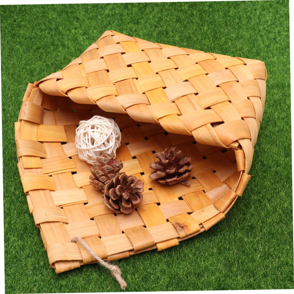 Cabilock 3pezzi Cesta Legno Intrecciata Per Biancheria e Oggetti Vari Portaoggetti Decorativo Per Casa Per Giocattoli Libri e Accessori