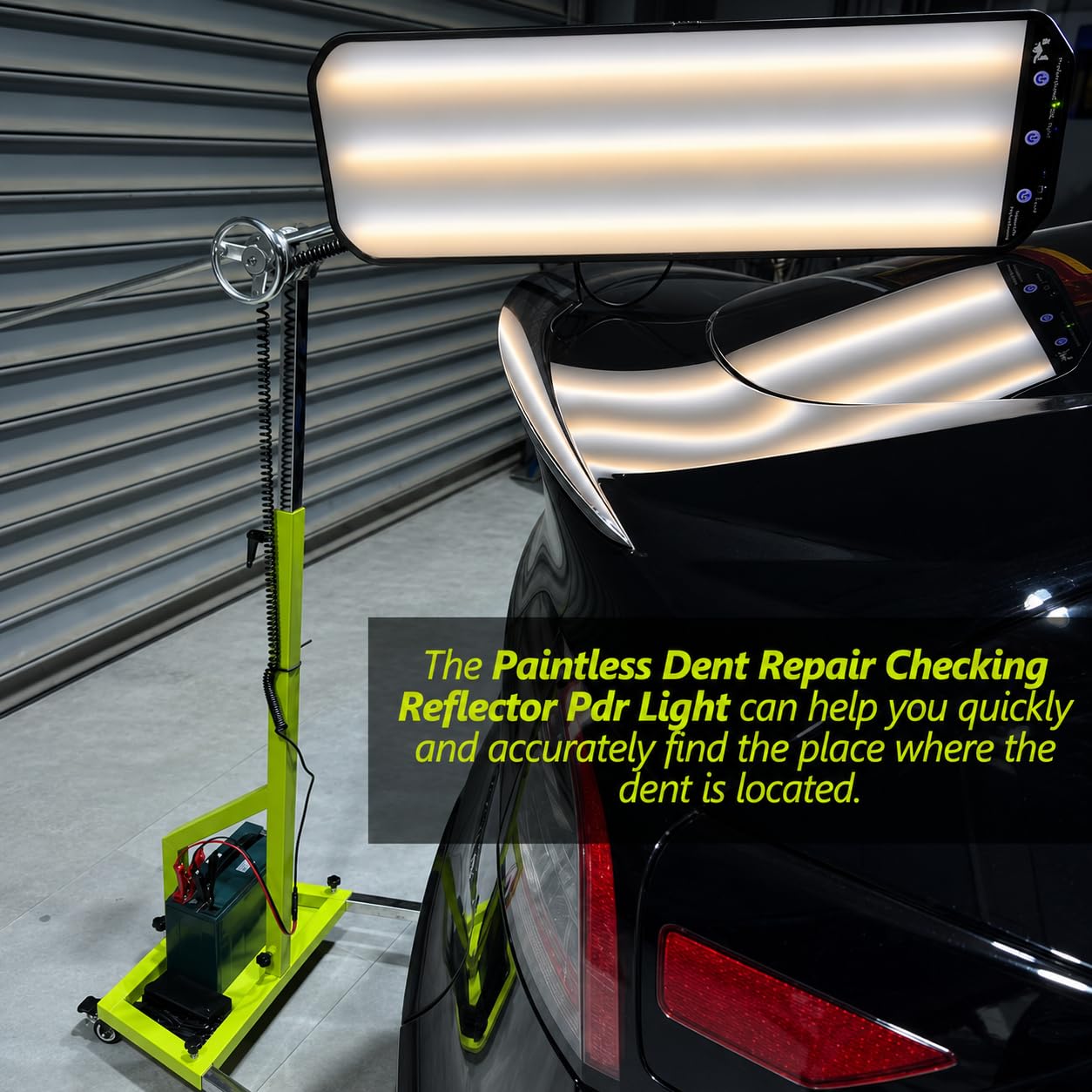 Tablero reflectante LED PDR de 95 cm con soporte ajustable con ruedas