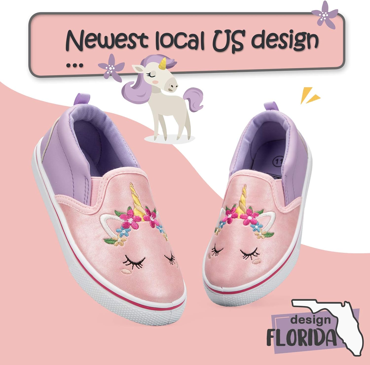 K KomForme Kids Shoes Toddlers Canvas Sneakers Slip on Walking Tennis Shoes for Boys Girls(Toddler/Little Kids/Big Kids) - Image 3