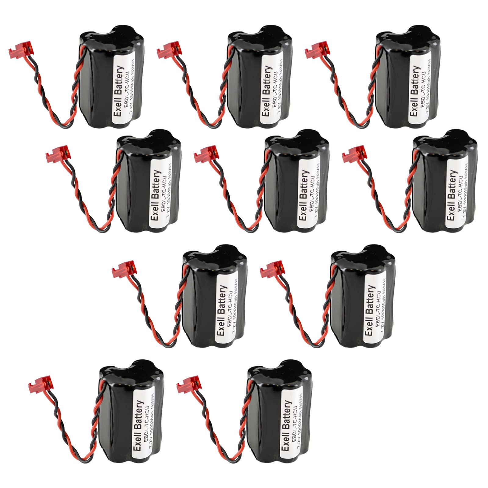 Exell Battery 10x 7.2V NiMH 1000mAh Battery Pack Fits TimeLox Communication Unit TC HCU