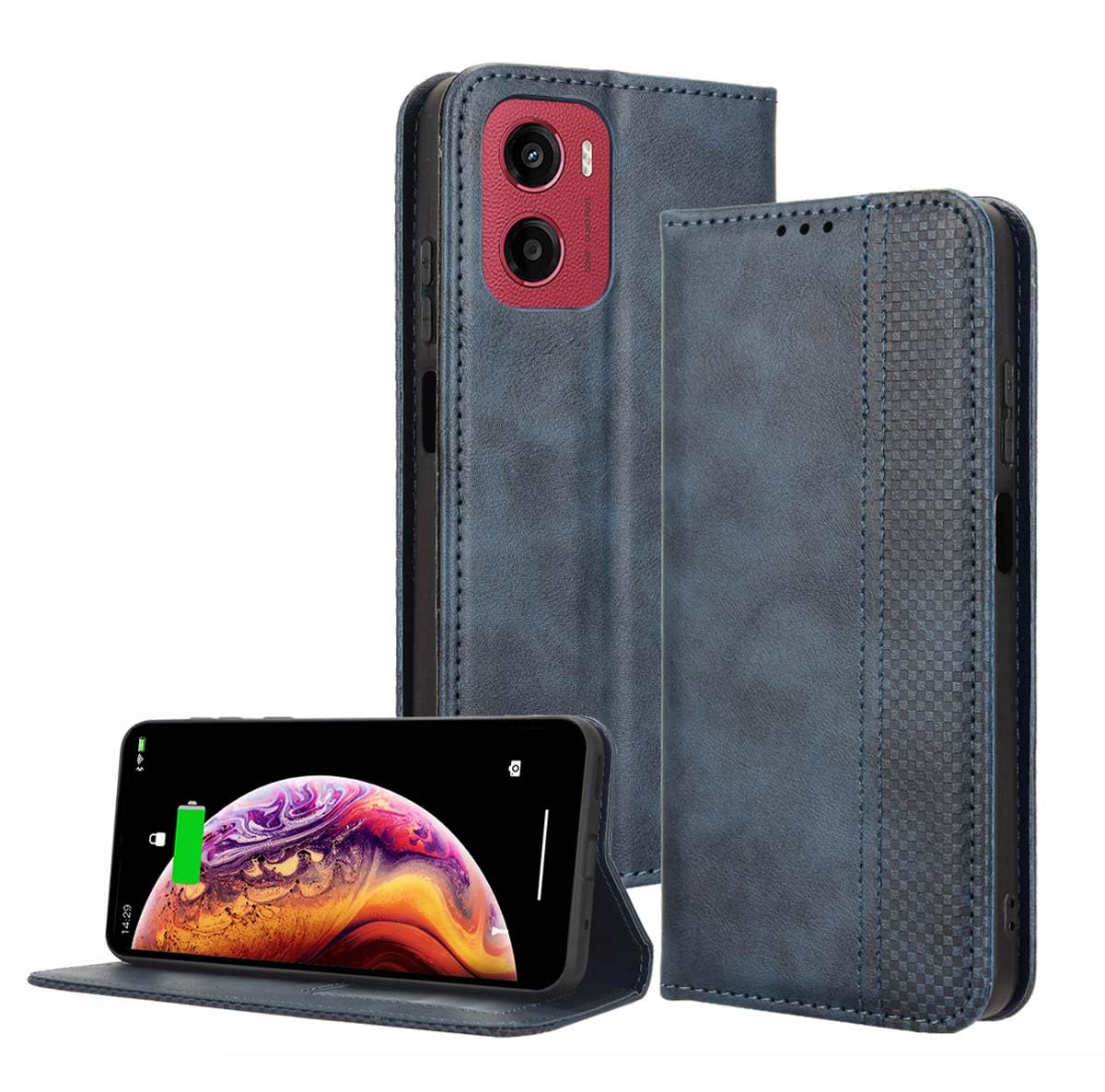 PEIYE Cover per Motorola Edge 40 Neo, Custodia Libro Flip in PU Pelle Portafoglio, Case Antiurto Soft con Porta Carte e Chiusura Magnetica, Funzione