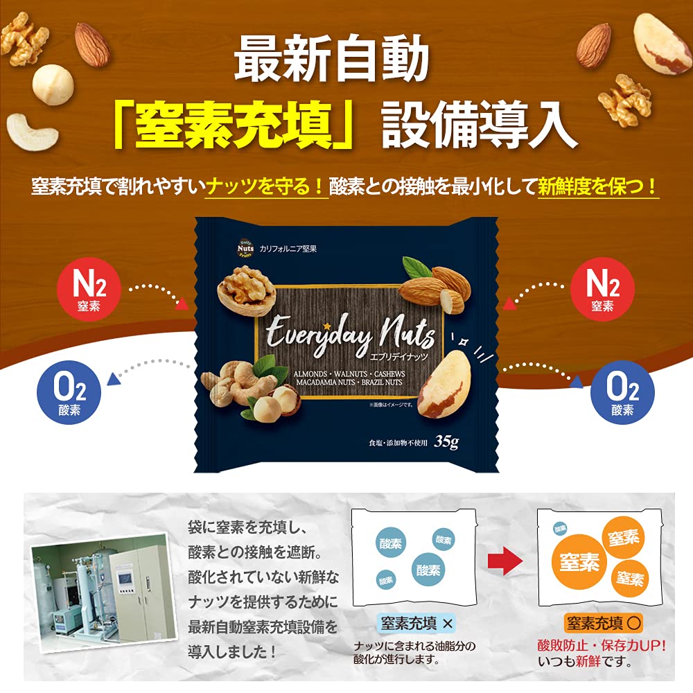 Amazon.co.jp: 小分け4種ミックスナッツ＆ブラジルナッツ 1.05kg (35g