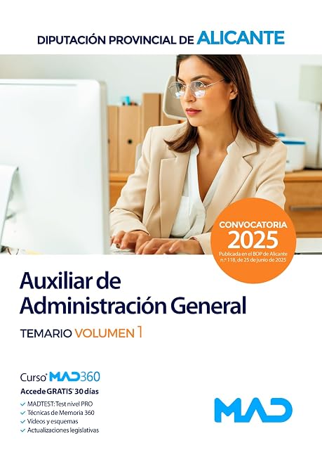 Portada de Auxiliar de Administración General. Diputación Provincial de Alic Ante