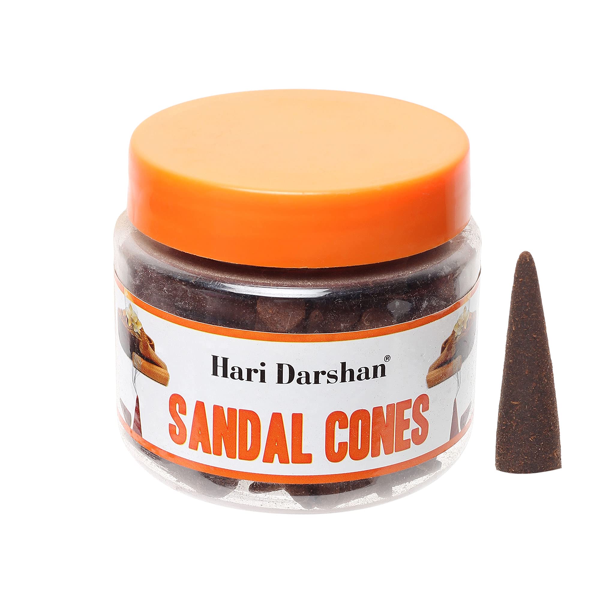 Hari Darshan Sandal Dhoop Cones - Organic Dry Dhoop with Long-Lasting Fragrance for Daily Pooja Meditation & Yoga | Non-Charcoal & Bamboo Free Pure Natural Dhoop Cones | Pack of 3 (125g Each)
