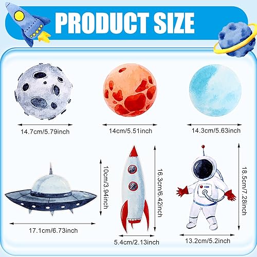 Miniatura 5 de 24 piezas de decoración espacial para tartas espaciales, centro de mesa, palitos para primer viaje alrededor del sol, decoración de astronauta,