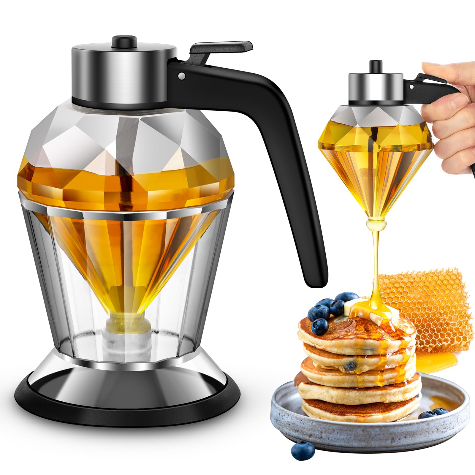 Distributeur de miel anti fuite avec support pour stopper les gouttes de sirop sur la table