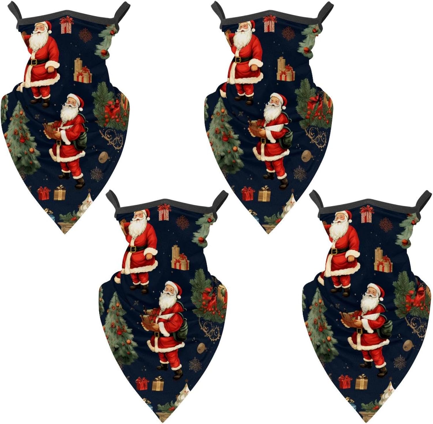 4 Pack Christmas Fishing Neck Gaiter - UV Face Mask Sun Protection for Men & Women