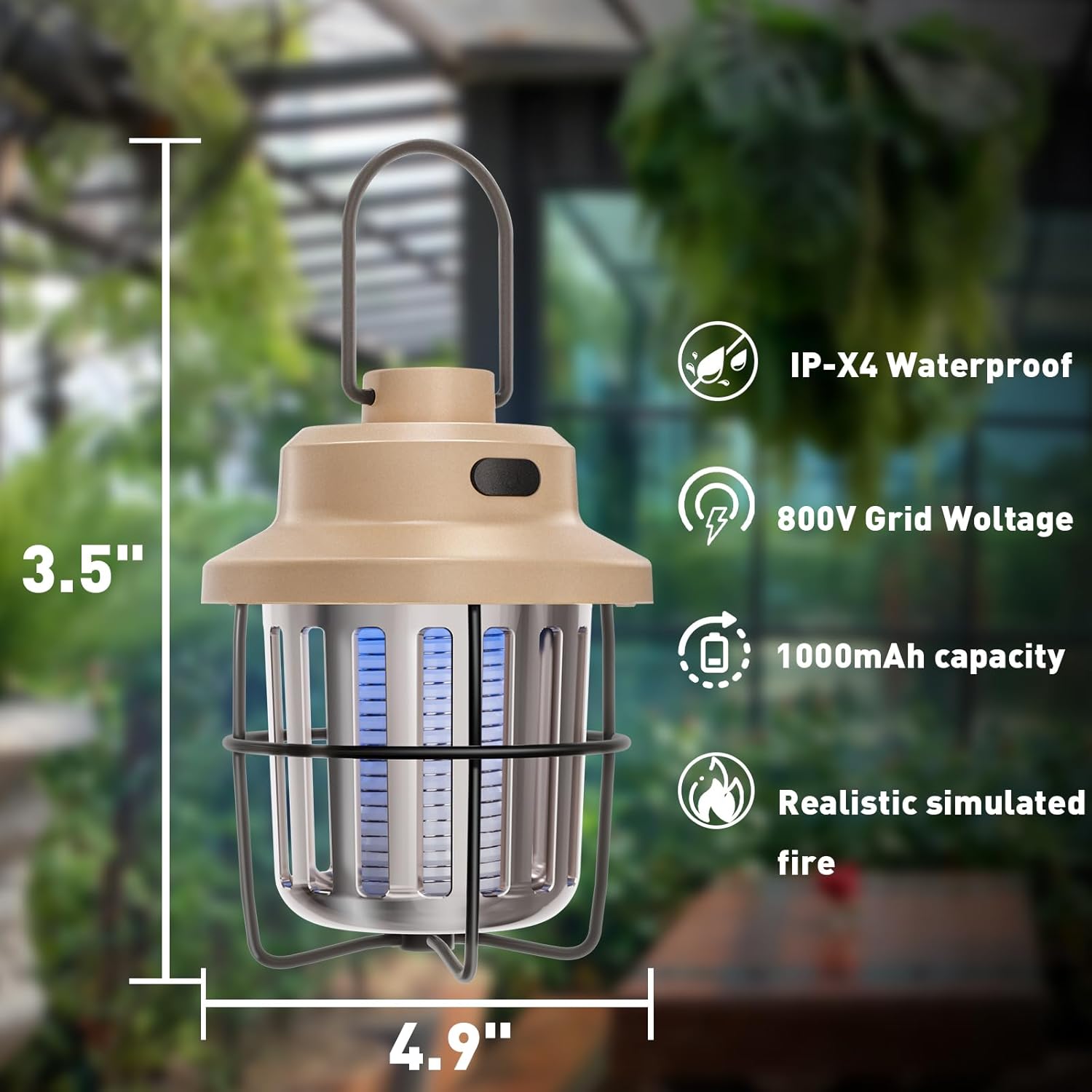 Bug Zapper Outdoor Camping Lamp Mosquito Repellent, Versatile Portable & Rechargeable Flying Insect Killer Lantern, Outdoor Mosquito Zapper for RVs, Camping, Home, Patio, 4pc